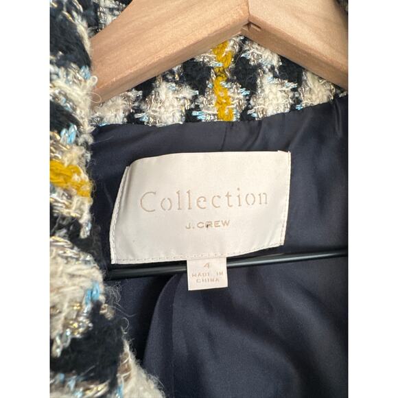 J.Crew Collection Lurex Tweed Oversized Double-Breasted Coat Houndstooth Print - Picture 3 of 11